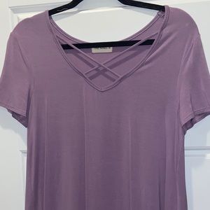 Purple Criss-Cross Tee